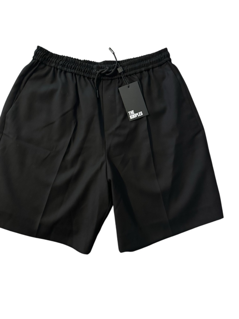 The Kooples Black Flat Front Drawstring Tailored Shorts